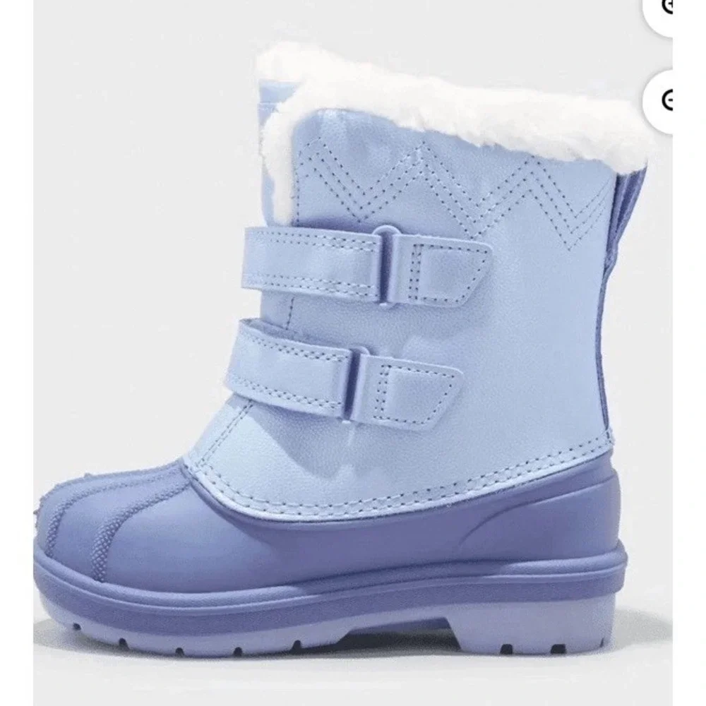 Cat & Jack Toddler Toddler Girl's Size 9 Blue Winter Boots Faux Shearling